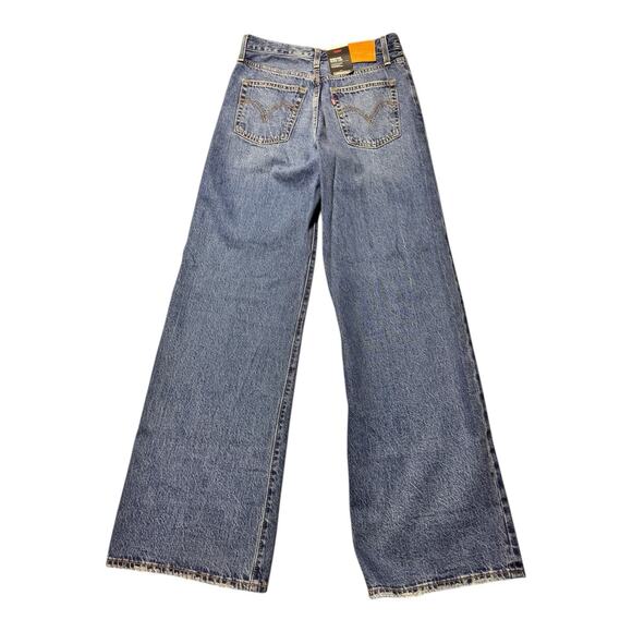 NWT Free People- Levi's Ribcage Wide leg Jeans 27 x32 Boho Hippie - Picture 7 of 10